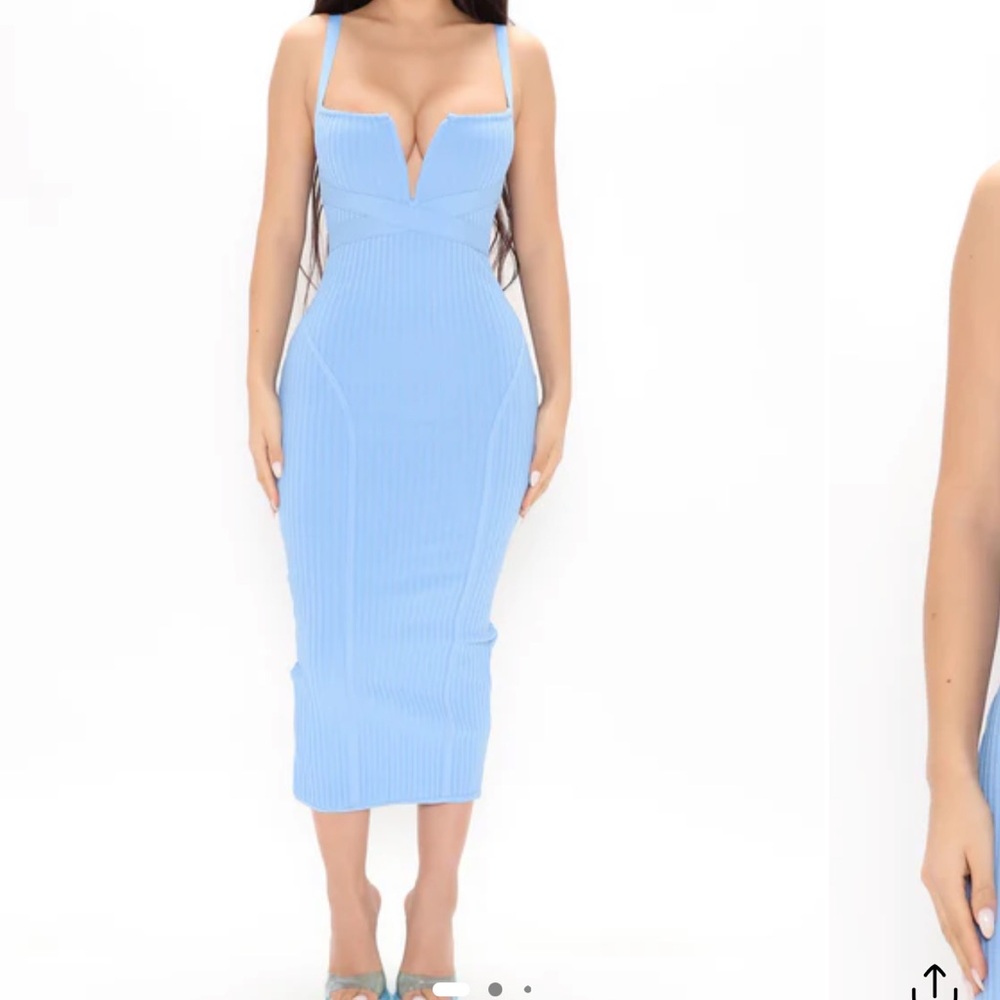 Fashion Nova Strap Blue Dress